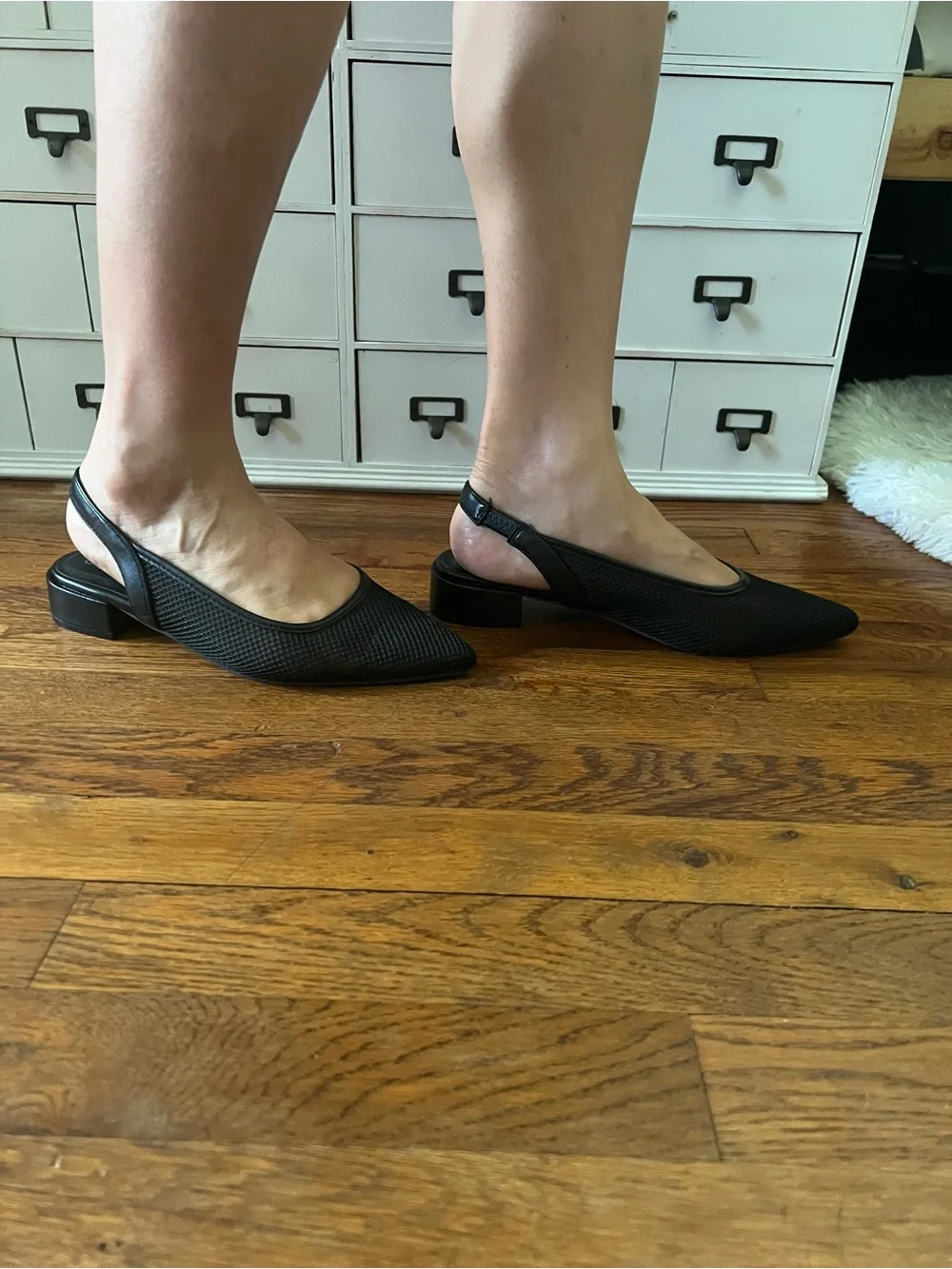Black Pointed Toe Slingback Flats - Minimal Women's Shoes